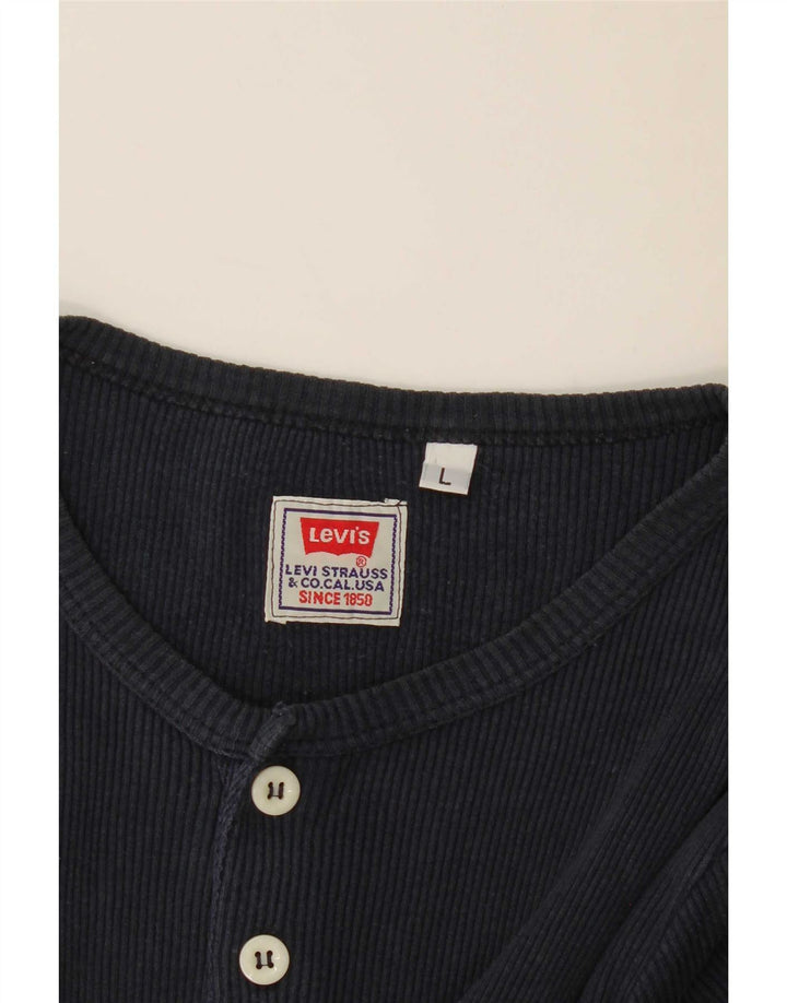 Levi's Damen T-Shirt Top UK 14 Large Marineblau