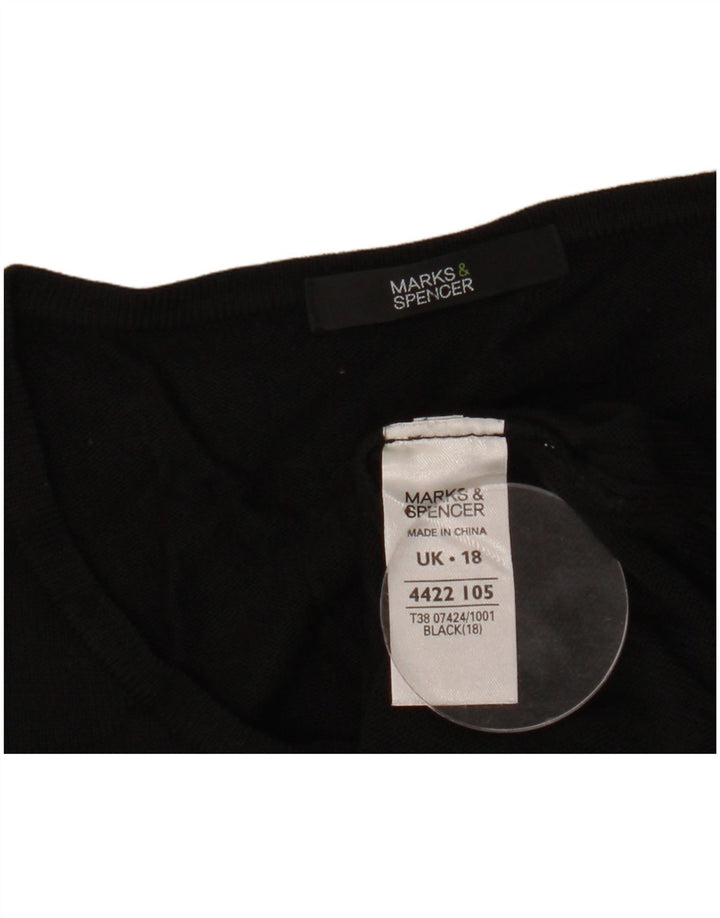 Marks & SPENCER Damen-Pullover, übergroß, Rundhalsausschnitt, Gr. 18, XL, Schwarz