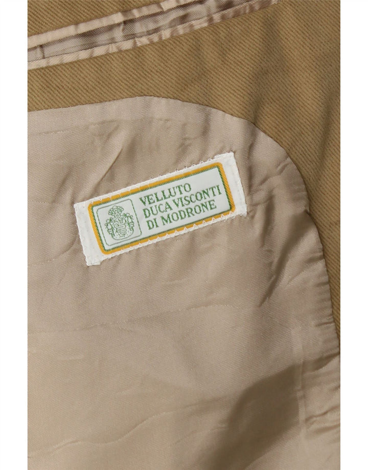 Velluto Duca Visconti Herren 3-Knopf-Blazerjacke IT 52 XL Beige Baumwolle