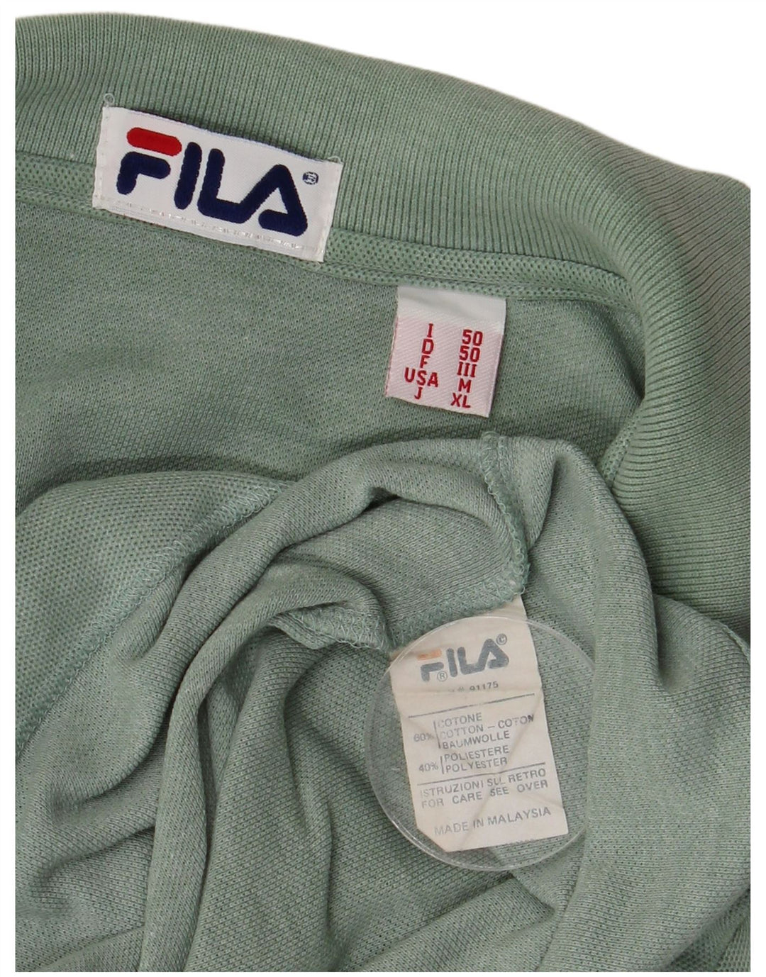Fila Herren-Poloshirt aus mittelgrüner Baumwolle