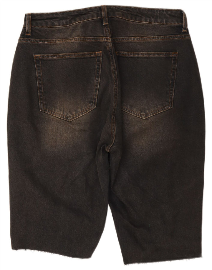 Topshop Damen Jeansshorts W30 Mittelschwarze Baumwolle