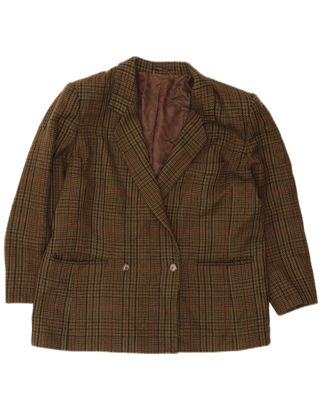 Marina Rinaldi Damen-Blazerjacke, Größe 25, groß, Khaki-Hahnentrittmuster