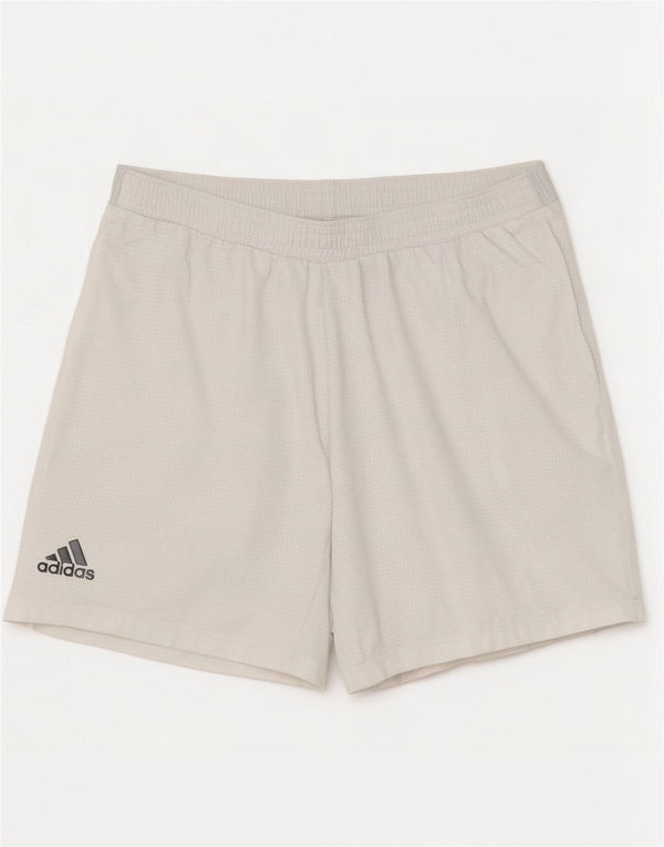 Adidas Herren Sportshorts XL weiß kariert Polyester