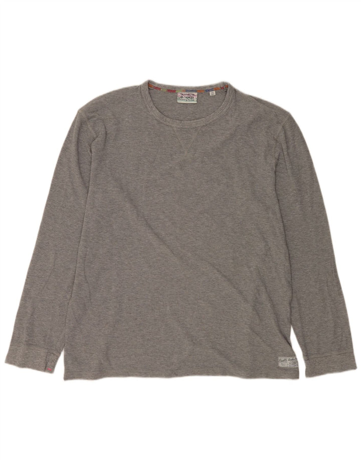 SCOTCH & SODA Herren Top Langarm 2XL Grau Baumwolle