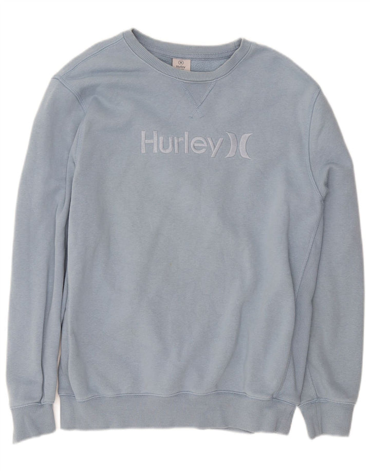 Hurley Herren-Sweatshirt mit Grafik, mittelblaue Baumwolle