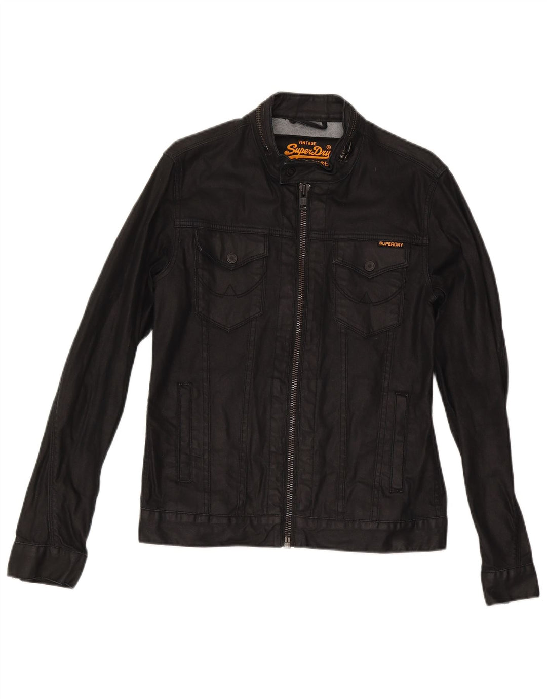 Superdry Herren Jeansjacke UK 36 Small Schwarz Baumwolle