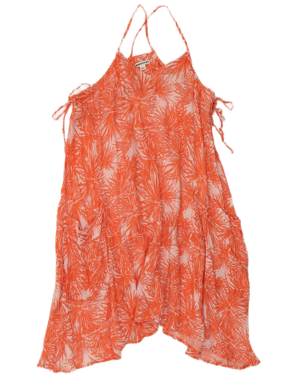 Whistles Asymmetrisches Neckholder-Kleid für Damen, UK 12, Mittelorange mit Blumenmuster