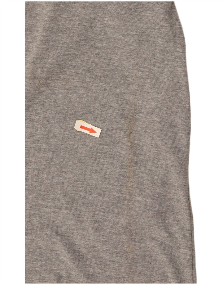 REEBOK Damen Graphic T-Shirt Top UK 14 Mittelgraue Baumwolle