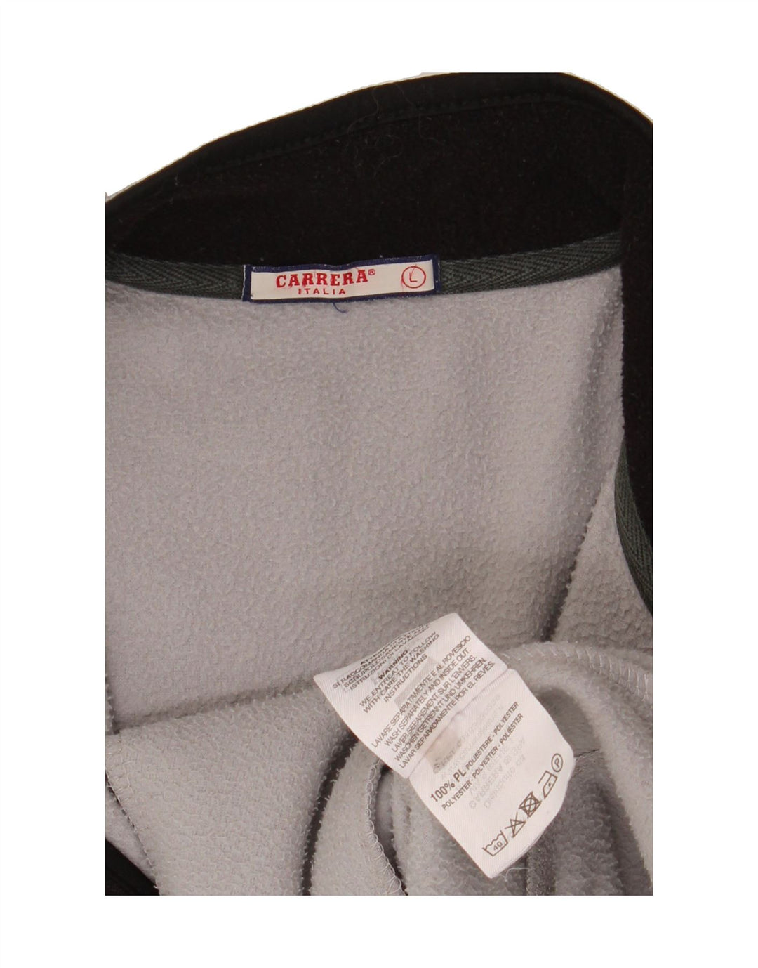 CARRERA Mens Zip Neck Fleece Jumper Large Grey Polyester Vintage Carrera and Second-Hand Carrera from Messina Hembry 