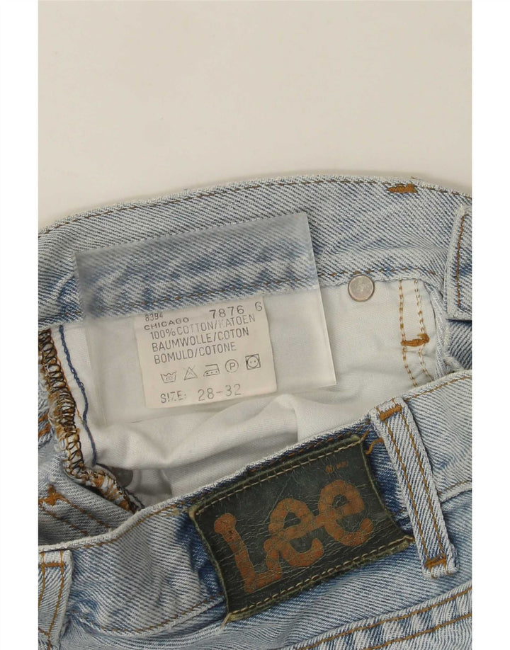 Lee Damen Straight Jeans W28 L32 Blaue Baumwolle