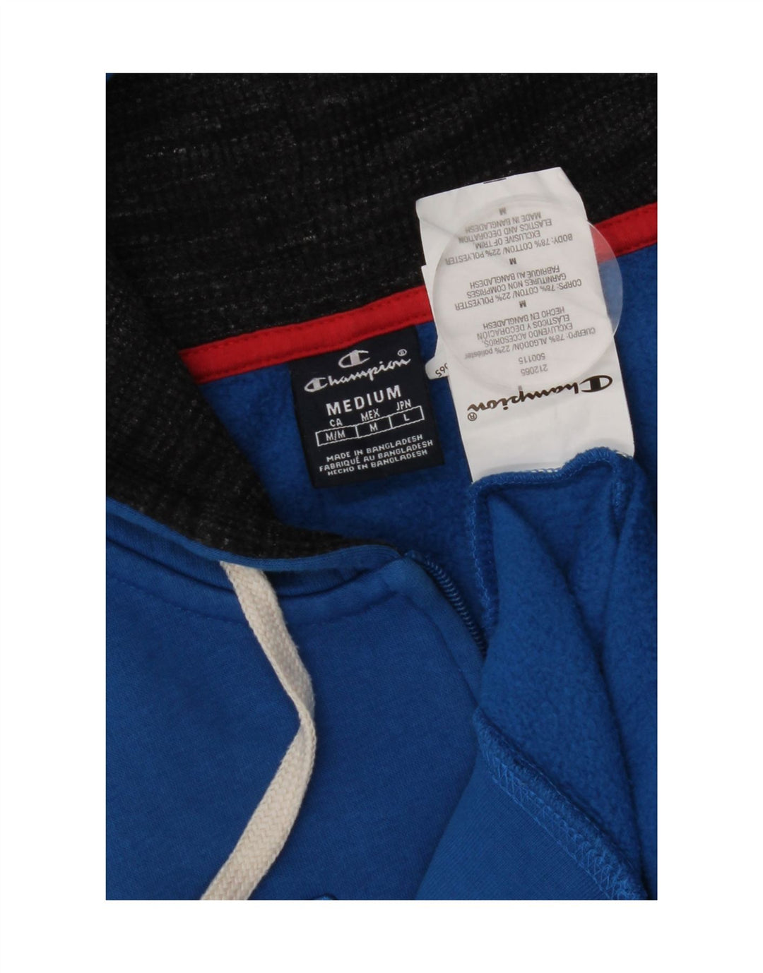 Champion Herren-Kapuzenpullover mit grafischem Reißverschluss, mittelblaue Baumwolle