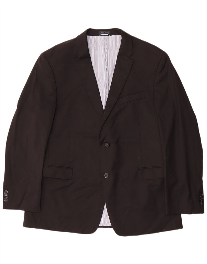 Tommy Hilfiger Herren-Blazer mit 2 Knöpfen, UK 44, 2XL, schwarze Wolle