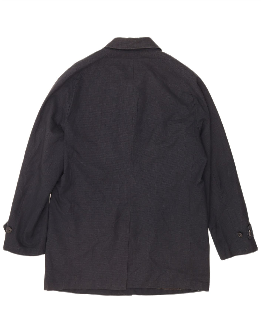 Marks & Spencer Herrenmantel UK 38 Mittelmarineblauer Hahnentritt-Polyester