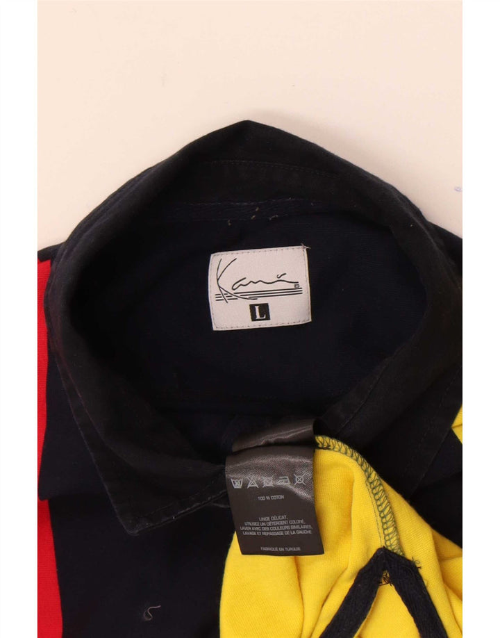 Karl Kani Herren-Poloshirt mit Grafik, groß, mehrfarbig, Farbblock