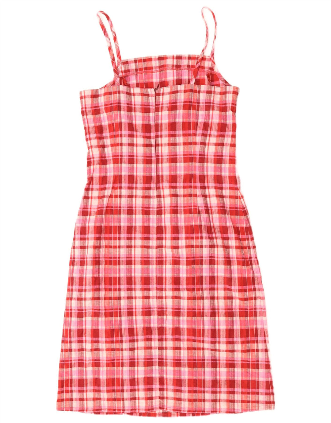VINTAGE Damen Slip-Kleid UK 10 Small Pink Check