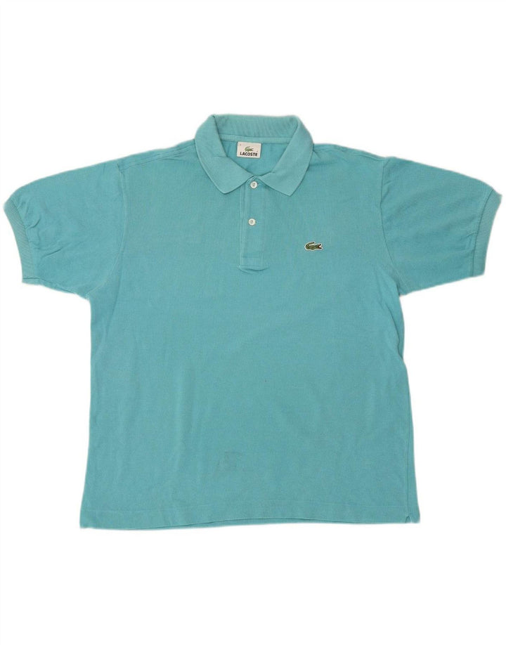 LACOSTE Mens Polo Shirt Size 4 Medium Blue Cotton