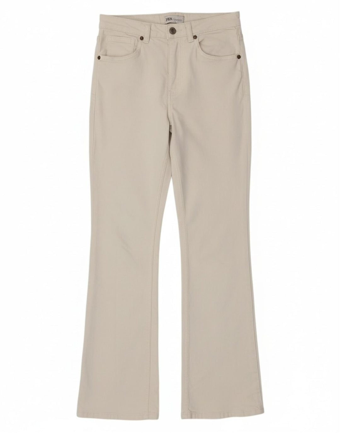 Zara Damen Schlagjeans EU 36 XS W26 L32 Weiß