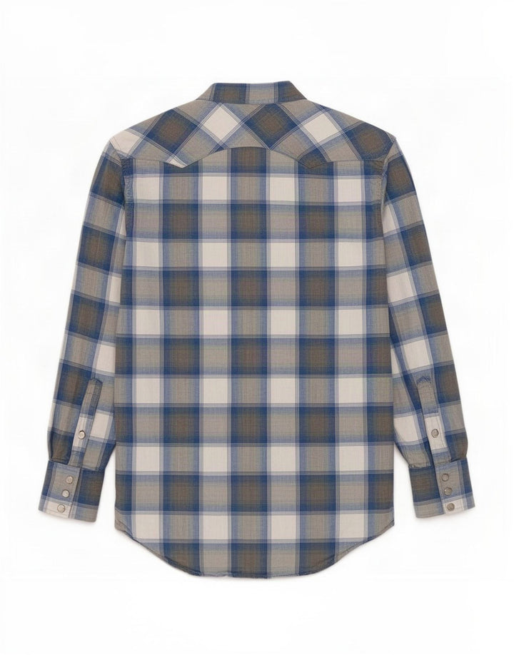 Levi's Herrenhemd aus mittelblauer, karierter Baumwolle