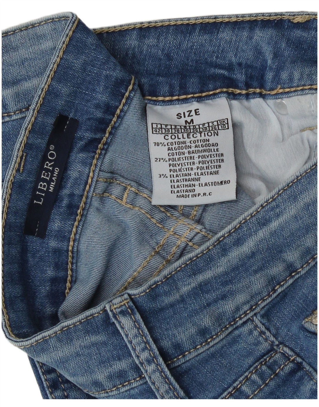 Slim Flared-Jeans für Damen von Libero, Größe M, W27, L31, Blau, Baumwolle
