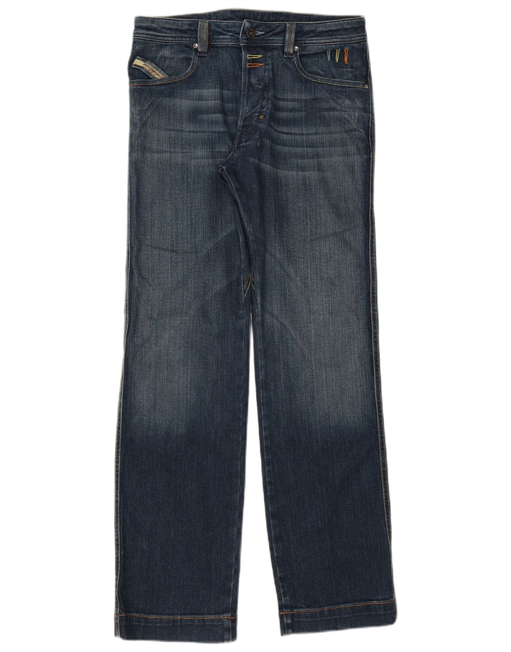 Diesel Herren Straight Jeans W30 L33 Blaue Baumwolle