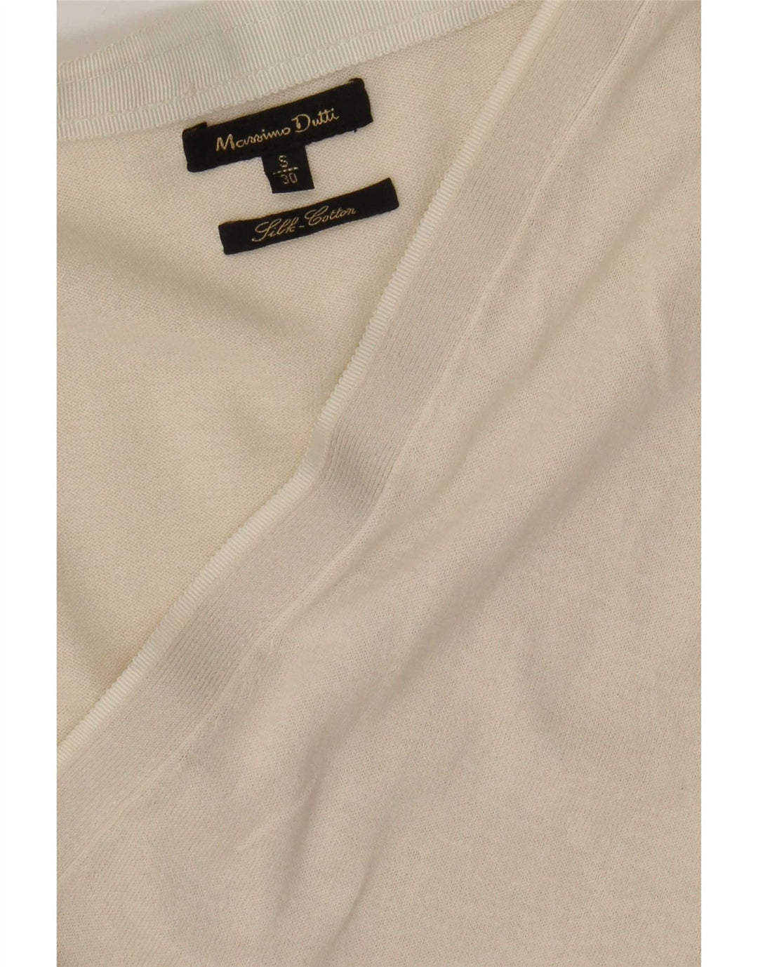 Massimo Dutti Damen-Cardigan-Pullover UK 10 Small Beige Seide