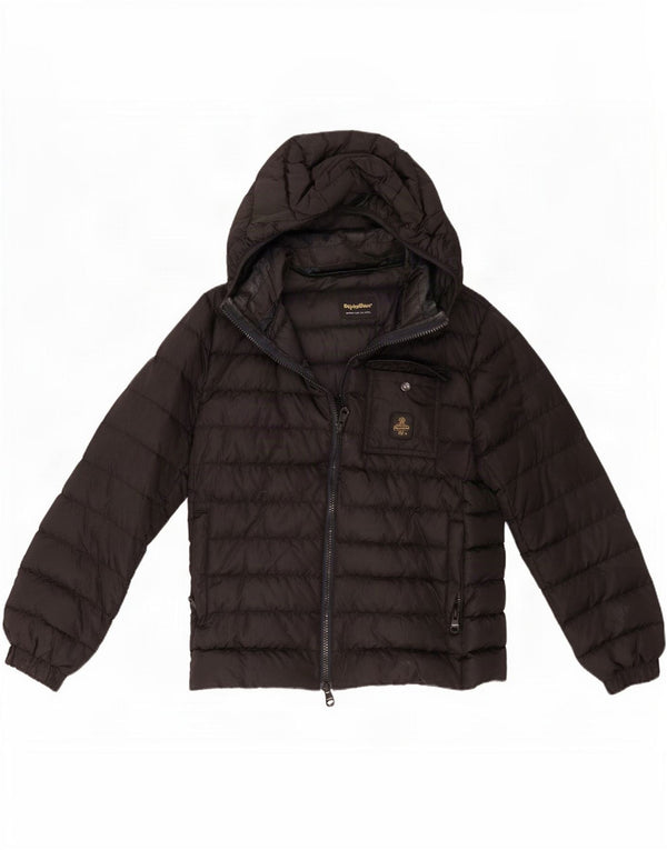 Refrigiwear Wattierte Jacke mit Kapuze für Jungen, 10–11 Jahre, schwarzes Polyamid