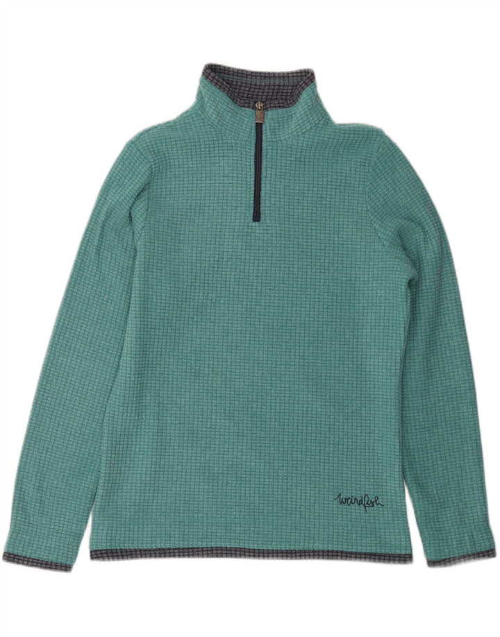 WEIRD FISH Damen-Fleecepullover mit Reißverschluss am Hals, Gr. 10, Größe S, Grün, Polyester