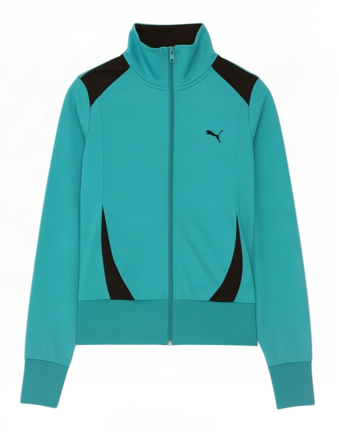 Puma Damen-Trainingsanzug-Top-Jacke, UK 12, Mitteltürkis, Farbblock