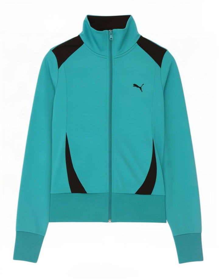 Puma Damen-Trainingsanzug-Top-Jacke, UK 12, Mitteltürkis, Farbblock