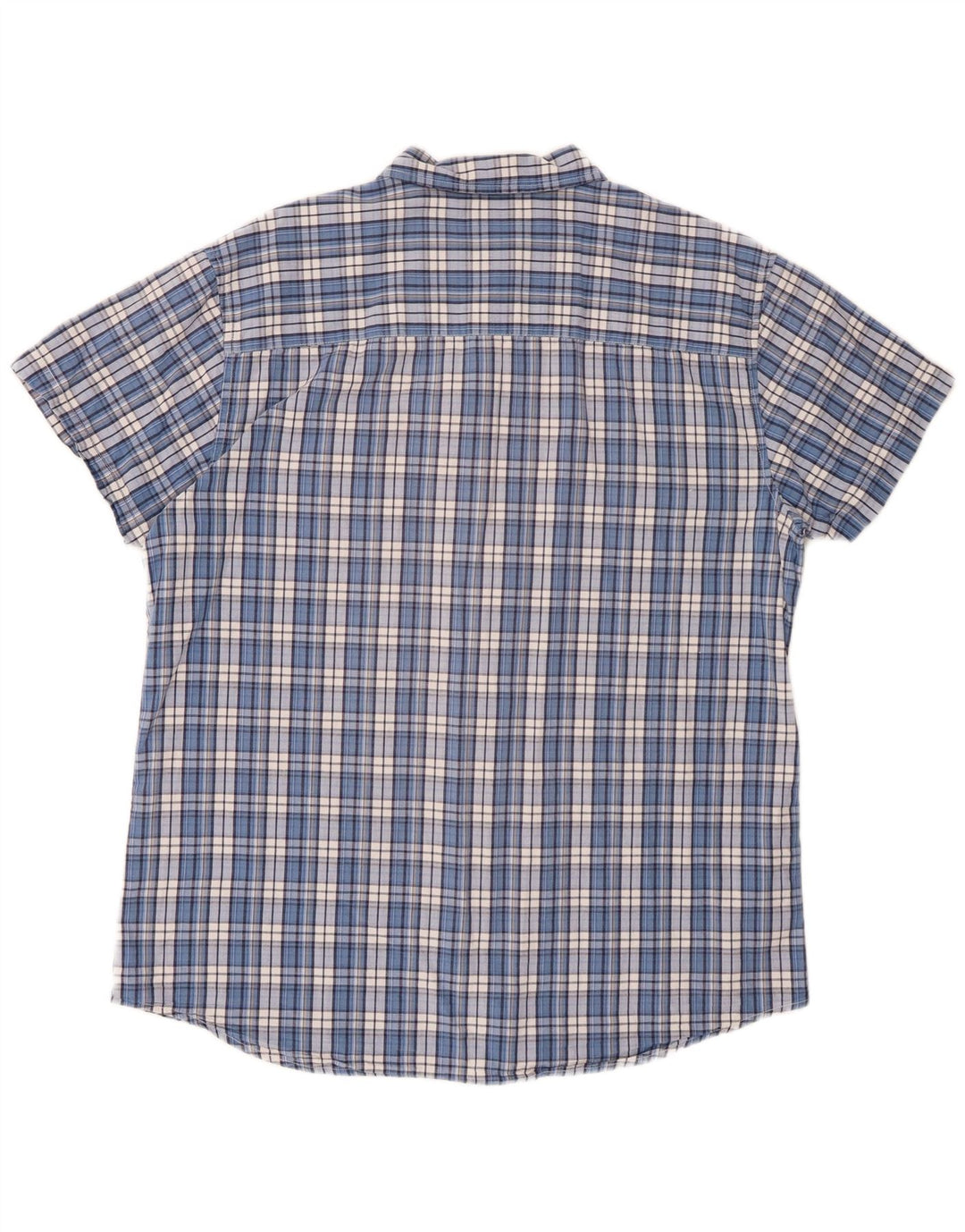 Wrangler Herren-Kurzarmhemd mit normaler Passform, XL, blau kariert