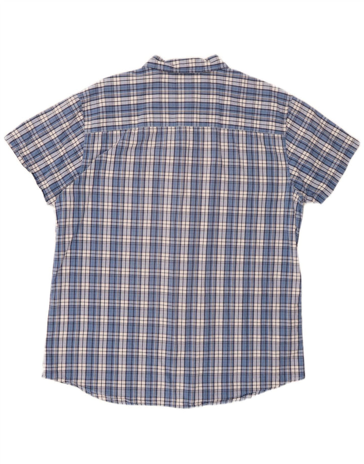 Wrangler Herren-Kurzarmhemd mit normaler Passform, XL, blau kariert