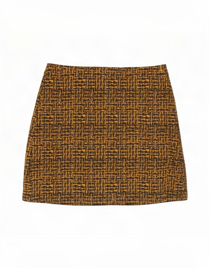 Marks & Spencer Damen Minirock UK 14 Large W36 Braunes geometrisches Polyester