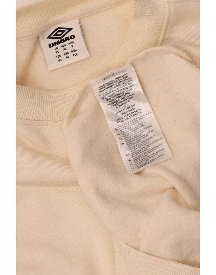 UMBRO Mens Sweatshirt Jumper XS Off White Cotton