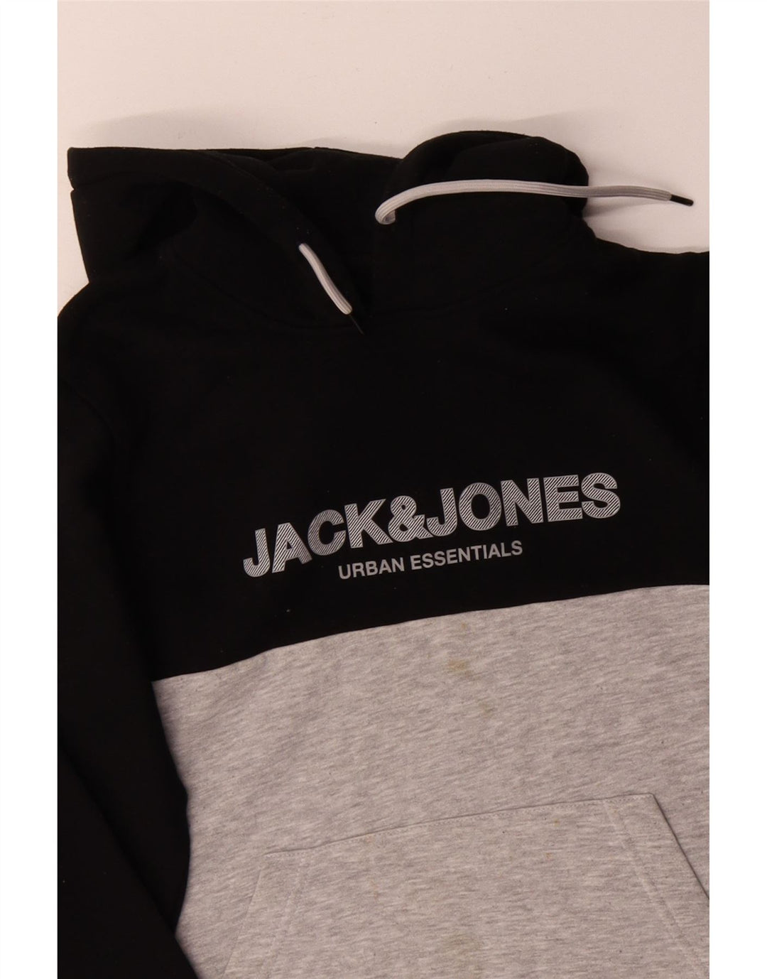 JACK & JONES Herren-Kapuzenpullover mit Grafik, Größe S, Schwarz, Colourblock-Baumwolle