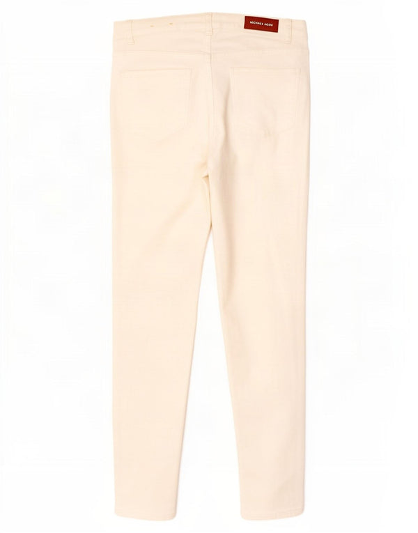 Michael Kors Damen Izzy Skinny Jeans US 10 Large W30 L30 Weiße Baumwolle