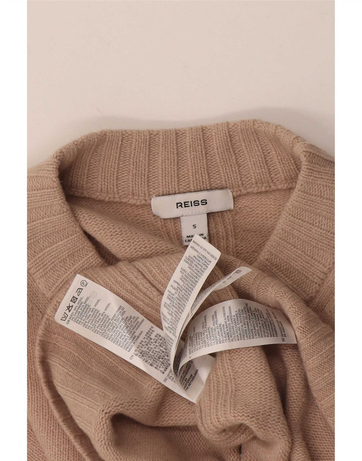Reiss Damen-Pullover in Übergröße mit Rundhalsausschnitt, Gr. 10, Größe S, beige, Wolle