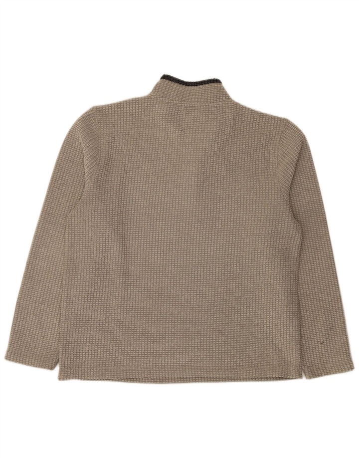Weird Fish Herren-Pullover mit Reißverschluss am Hals, groß, beige, Polyester