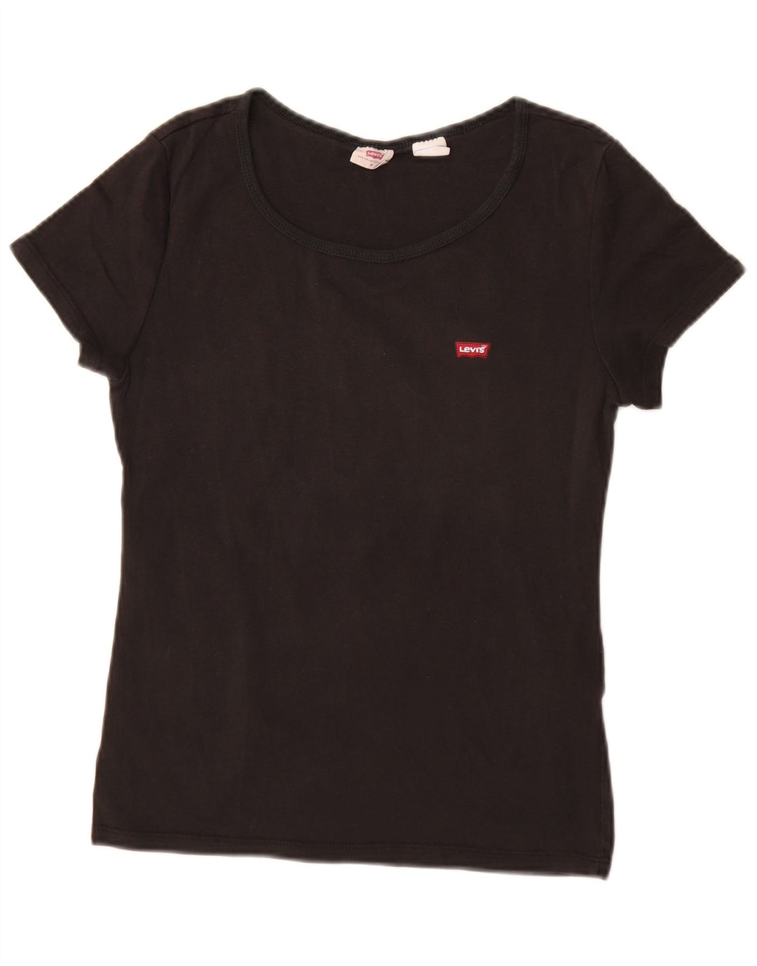 Levi's Damen T-Shirt Top UK 12 Medium Schwarz Baumwolle