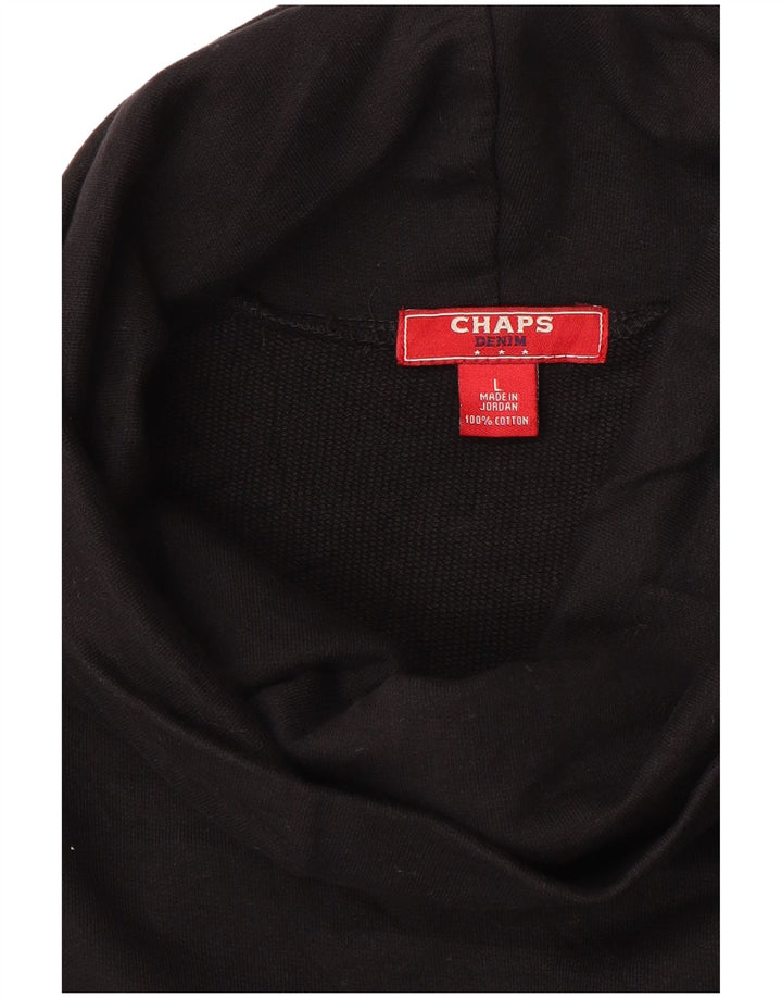 Chaps Damen-Sweatshirt mit Rollkragen, UK 16, Größe L, Schwarz, Baumwolle