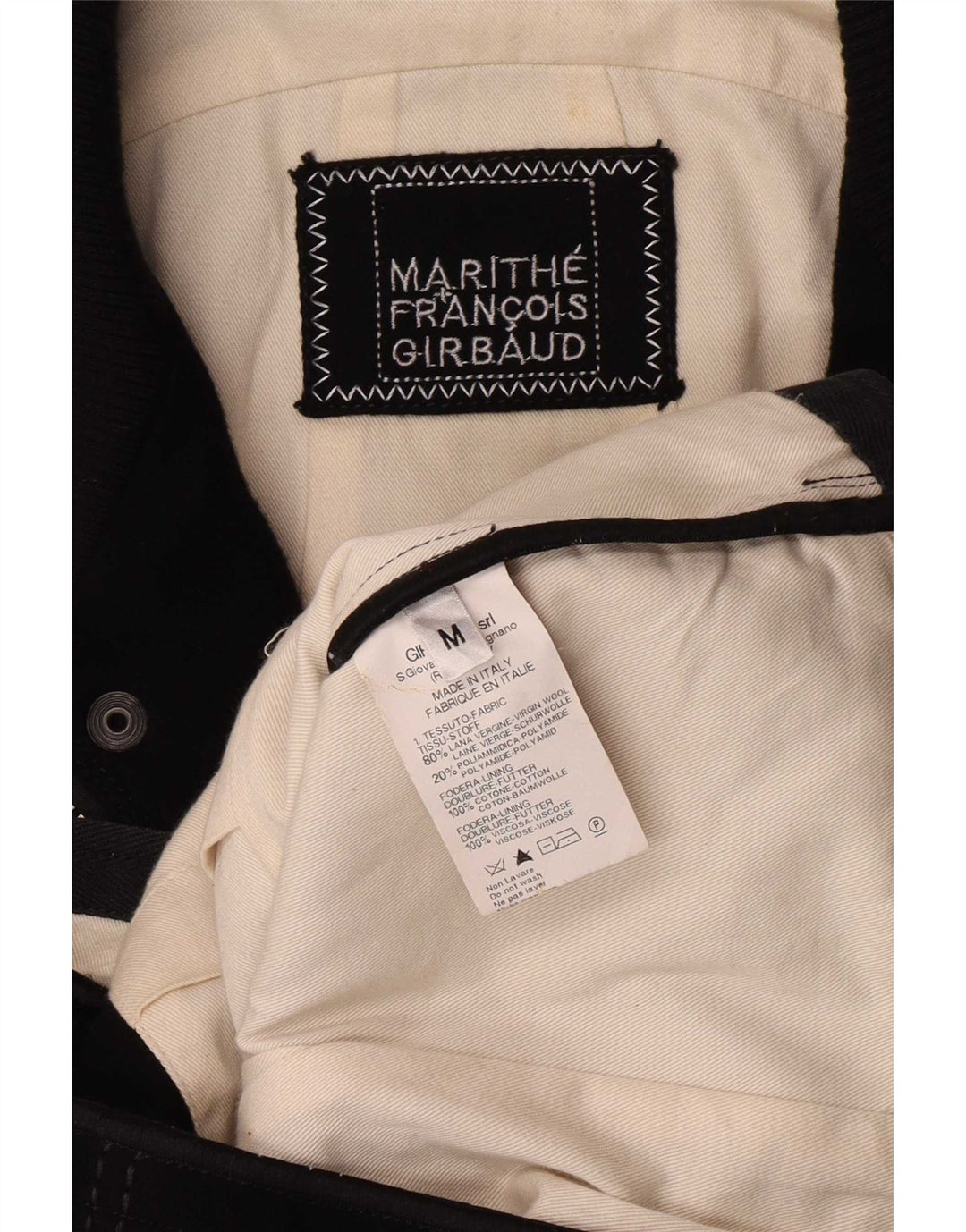 Marithe Francois Girbaud Herren Bomberjacke UK 38 Mittelschwarze Schurwolle