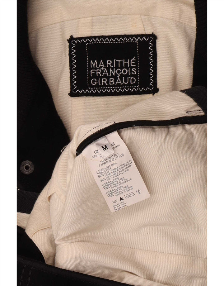 Marithe Francois Girbaud Herren Bomberjacke UK 38 Mittelschwarze Schurwolle