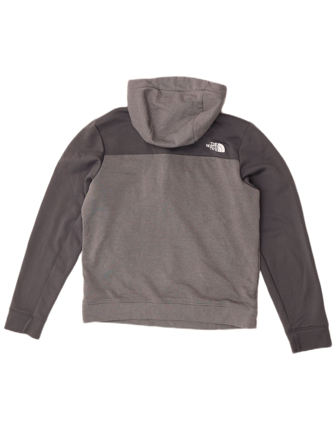 The North Face Herren-Kapuzenpullover mit Reißverschluss am Hals, mittelgraues Polyester