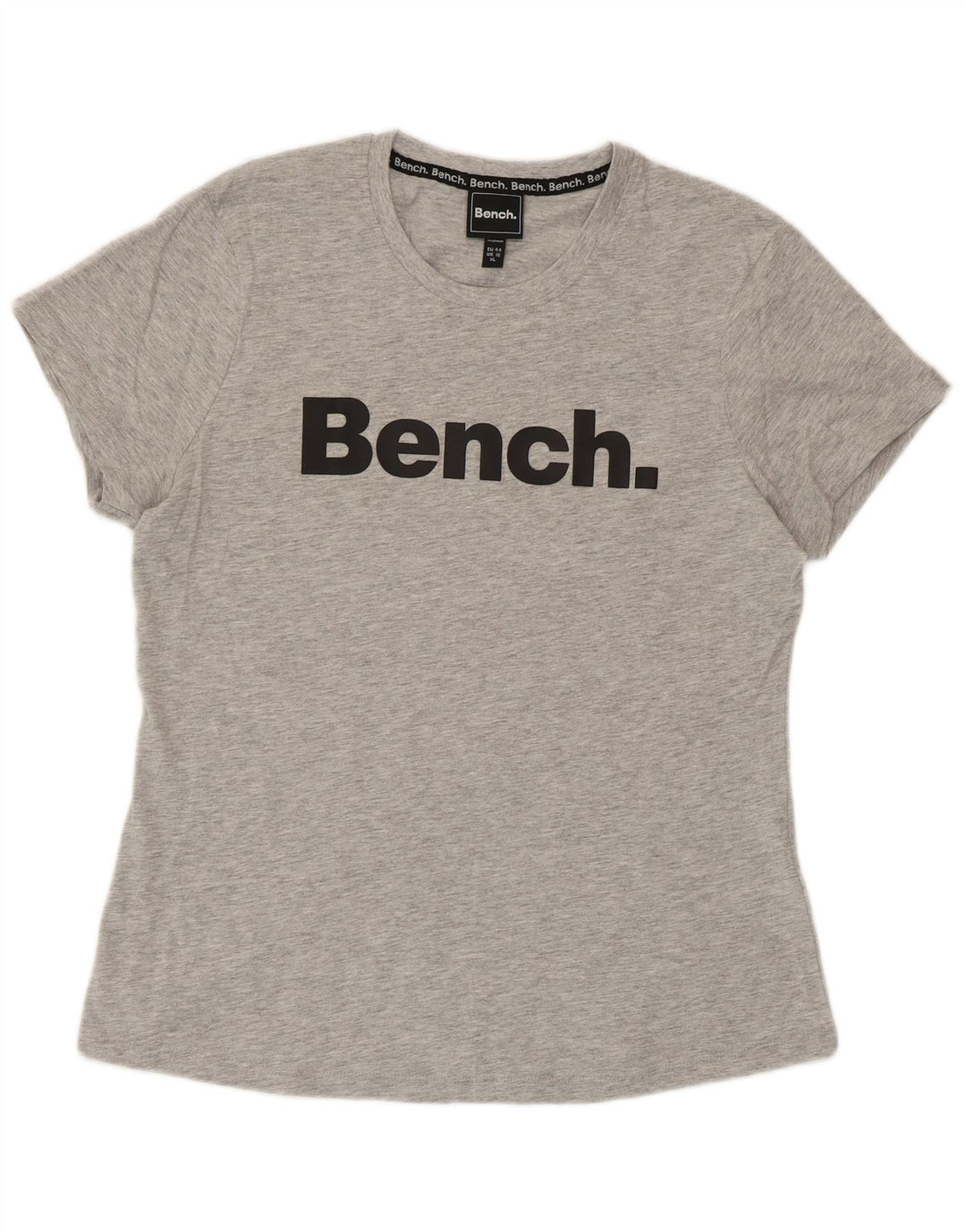 BENCH Grafik-T-Shirt-Oberteil für Damen, UK 16, Größe L, grau meliert, Baumwolle