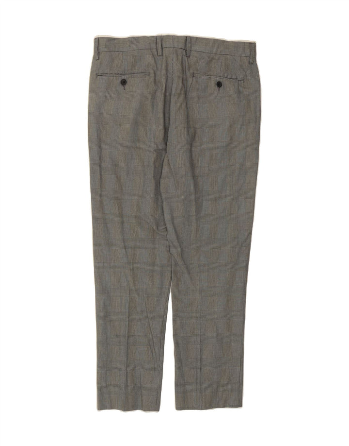 J. CREW Womens Slim Chino Trousers W32 L30 Grey Check Cotton Vintage J. Crew and Second-Hand J. Crew from Messina Hembry 