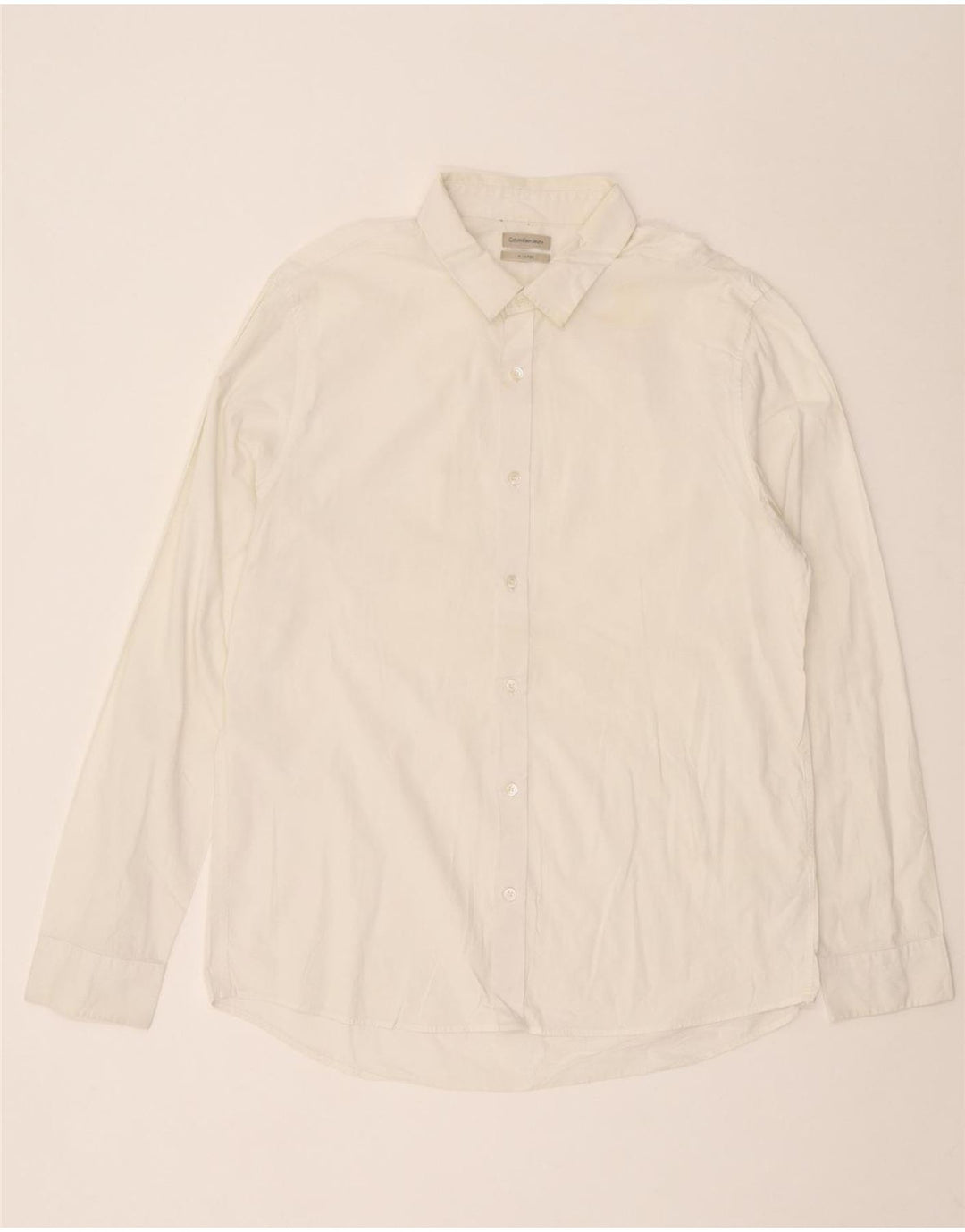 Calvin Klein Jeans Herrenhemd XL, weiße Baumwolle
