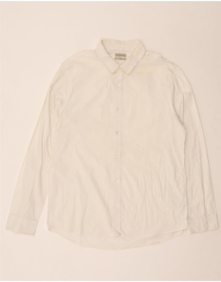 Calvin Klein Jeans Herrenhemd XL, weiße Baumwolle