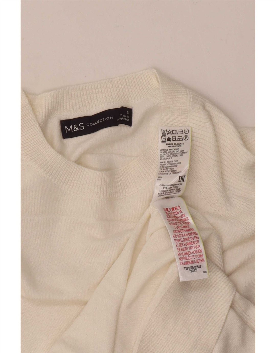 Marks & Spencer Damen-Pullover mit U-Boot-Ausschnitt, Gr. 10, Größe S, Weiß