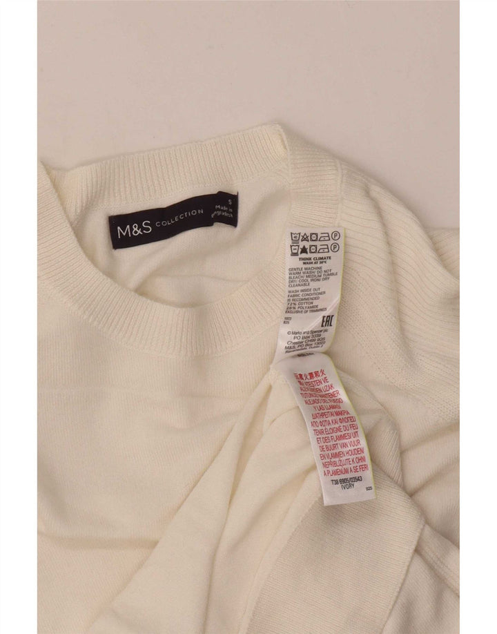Marks & Spencer Damen-Pullover mit U-Boot-Ausschnitt, Gr. 10, Größe S, Weiß