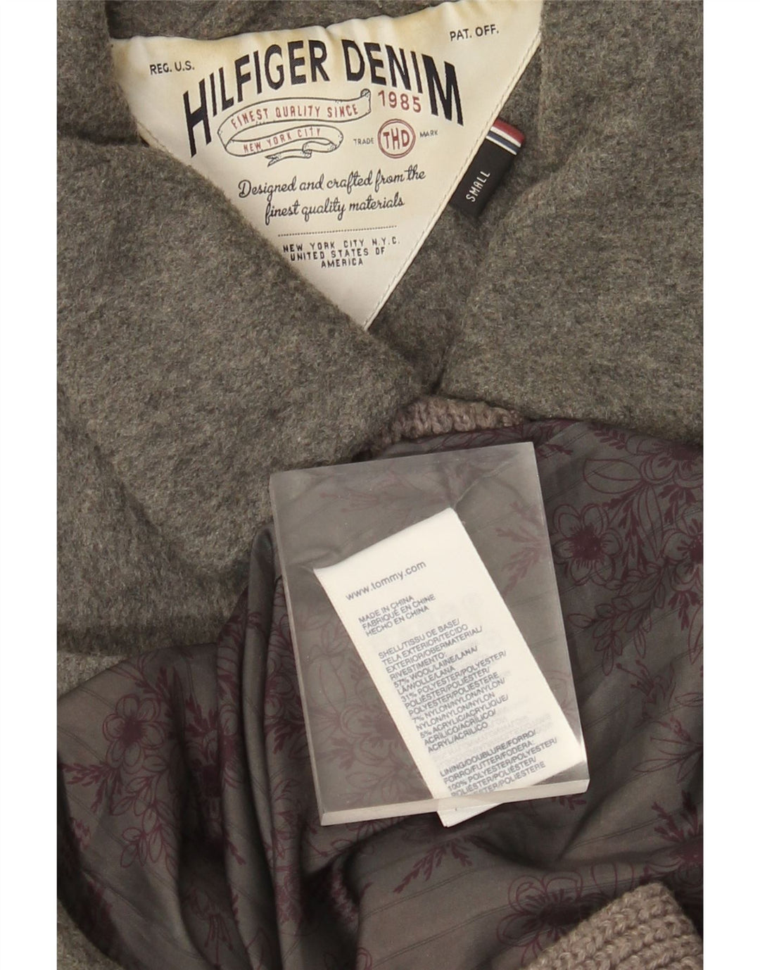 Tommy Hilfiger Damen Mantel UK 10 Small Graue Wolle