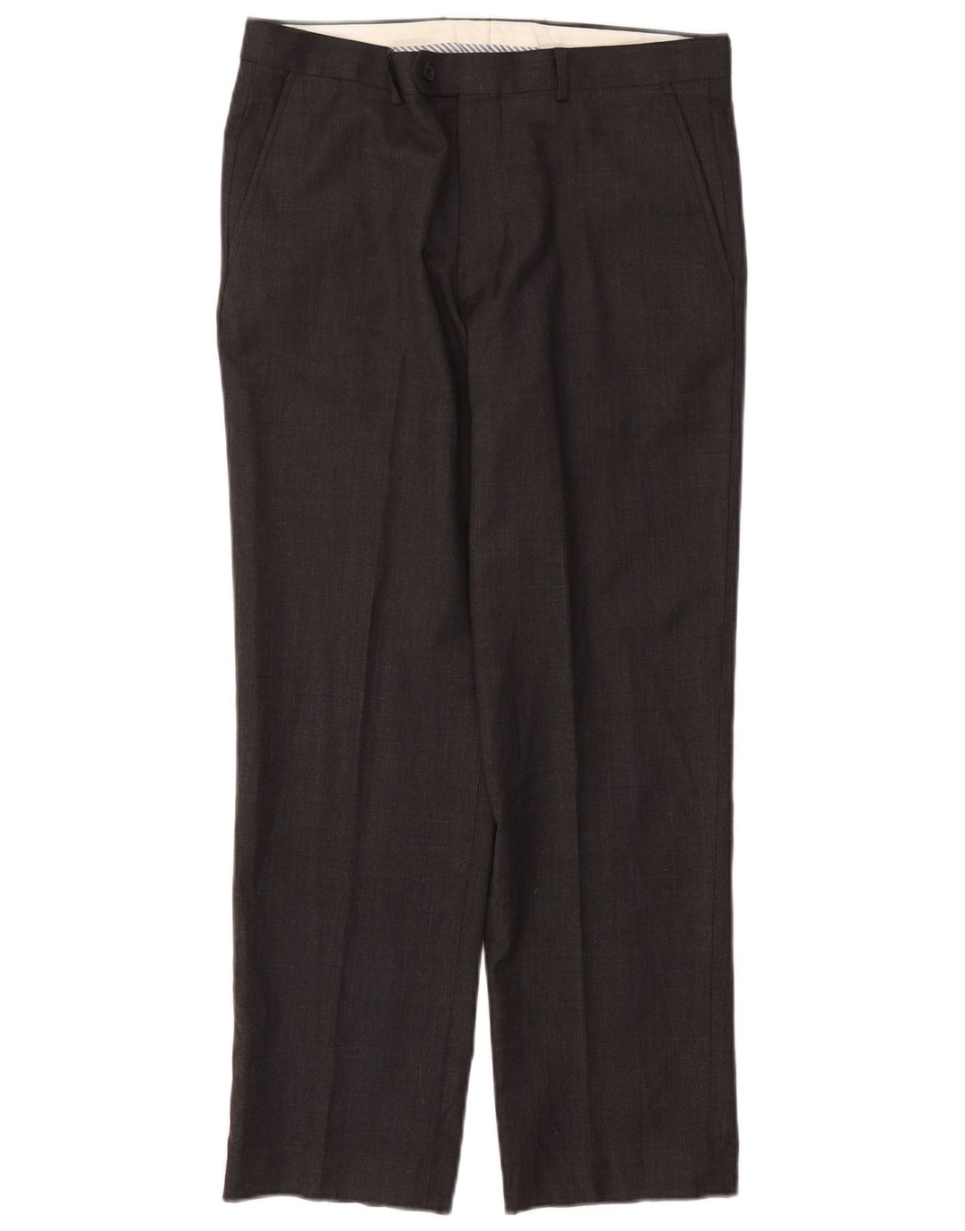 John Lewis Herren gerade Anzughose W34 L29 schwarze Wolle